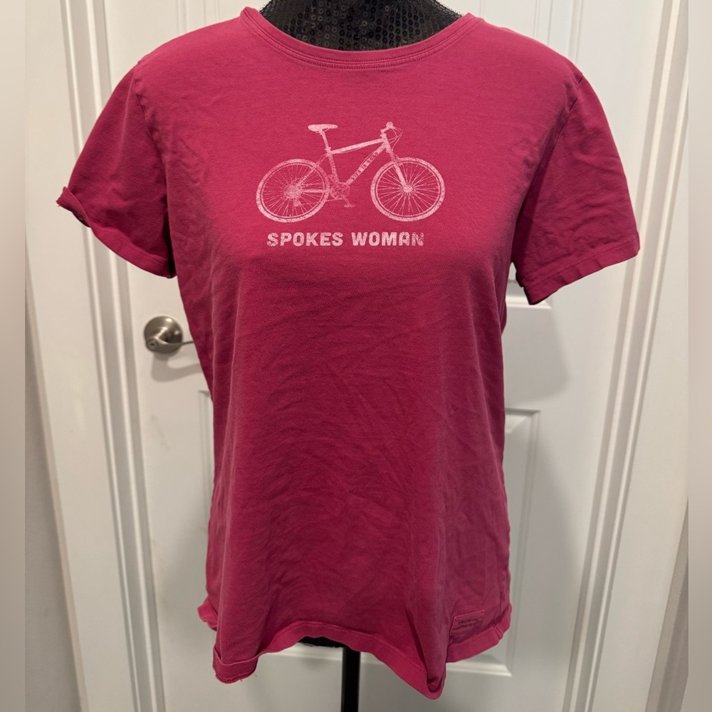 Life Is Good Women's Raspberry Graphic Tee large B